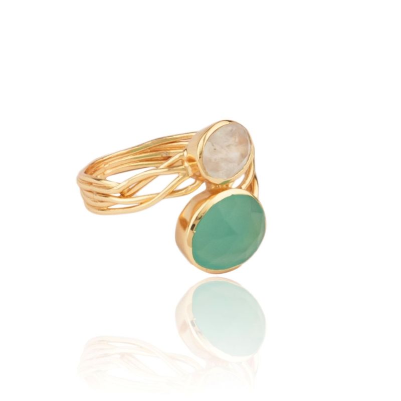 Faye Ring With Semi-Precious Stones And Golden Wires image