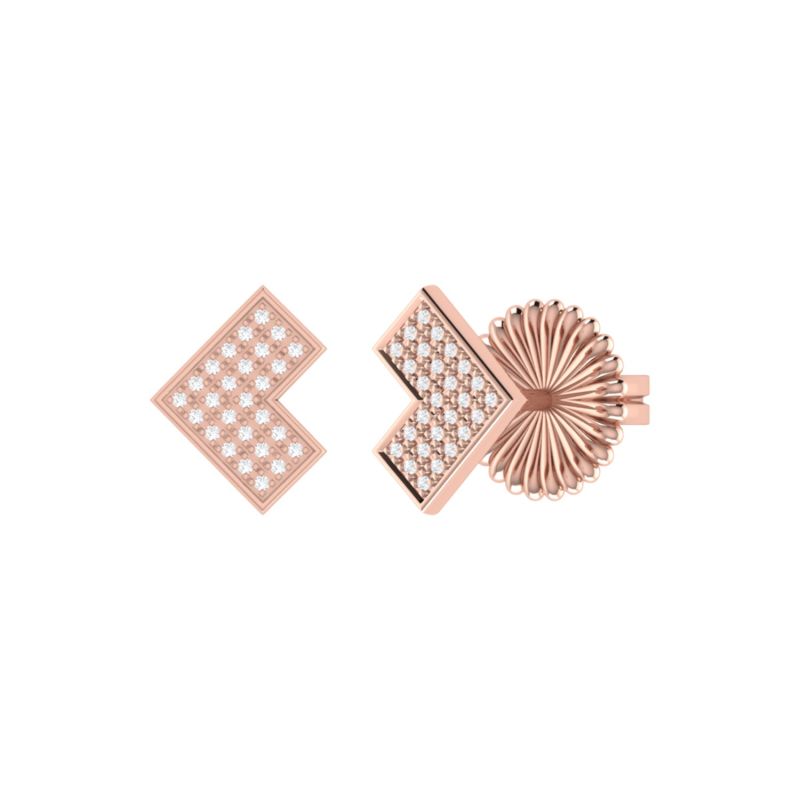 One Way Stud Earrings In 14 Kt Rose Gold Vermeil On Sterling Silver image