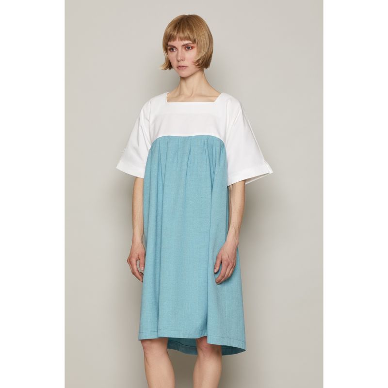 Loose Fitted Cher Ami Dress Blue In Organic Cotton image