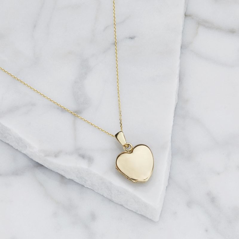 Small Solid Gold Heart Locket Lily & Roo Wolf & Badger