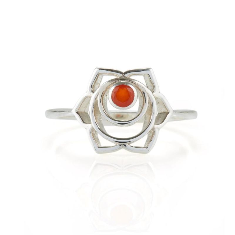 Sacral Chakra Silver Ring - Carnelian image