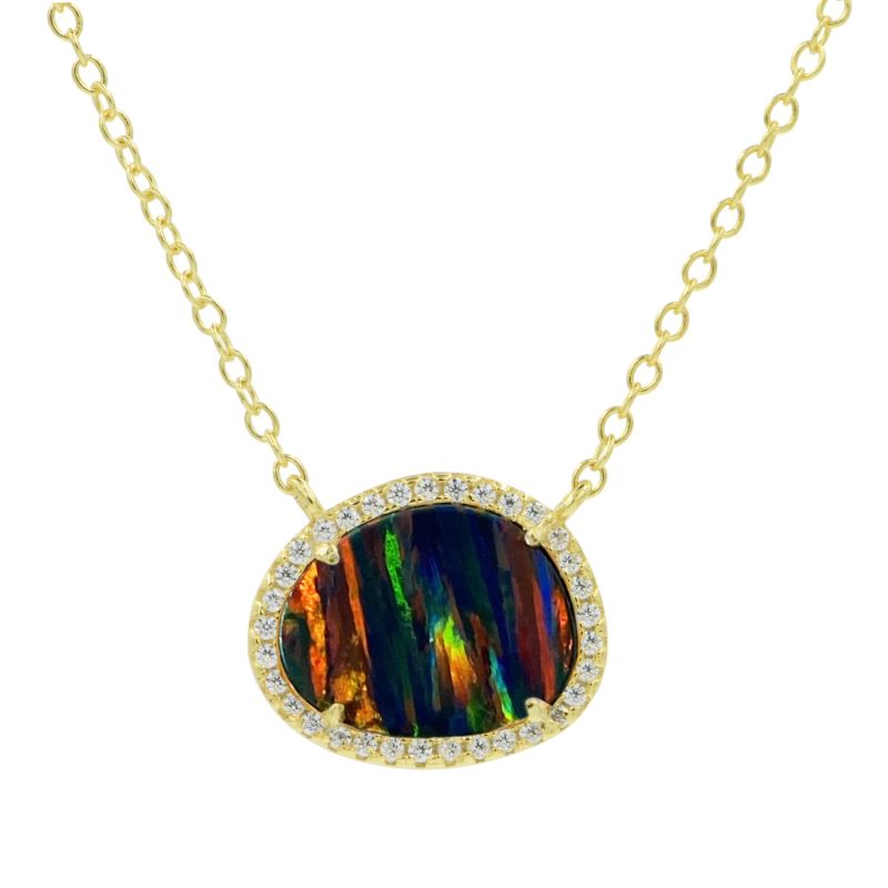 Kokoto Necklace - Black Opal With Stripes image