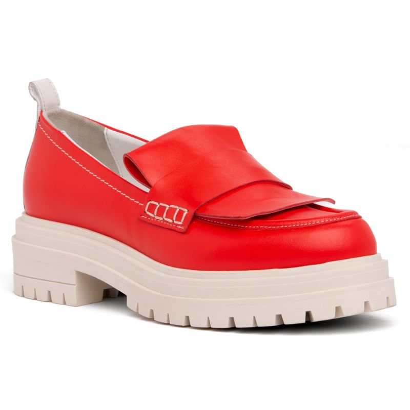 Federica Red Leather Loafer | Beautiisoles by Robyn Shreiber | Wolf ...