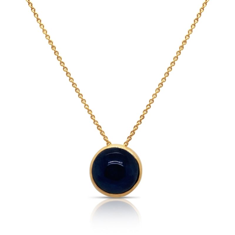 Blue Sapphire Birthstone Pendant In 18K Yellow Gold image