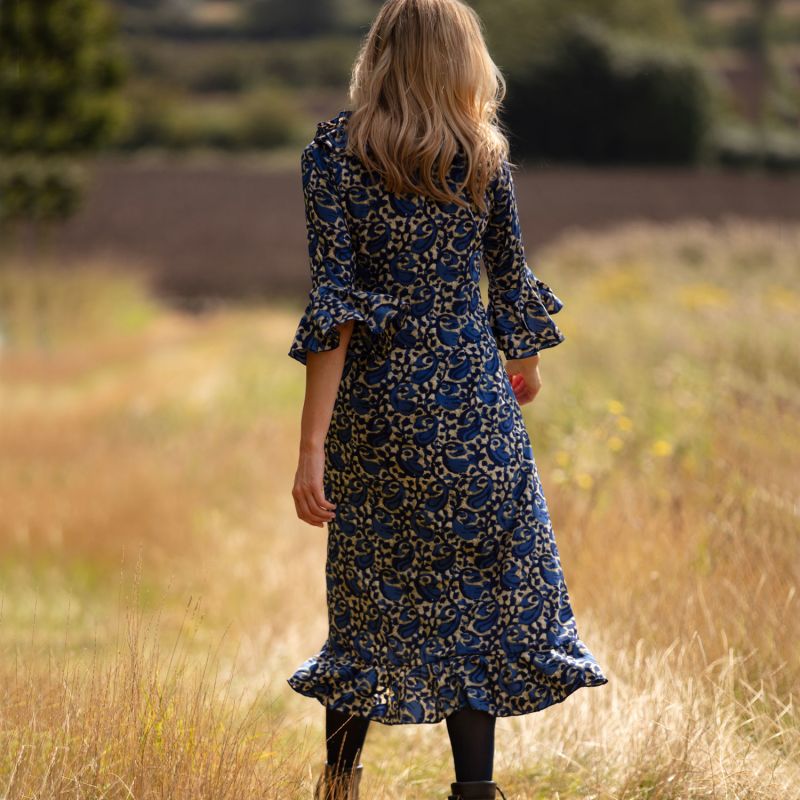 Felicity Midi Dress Navy Swirl image