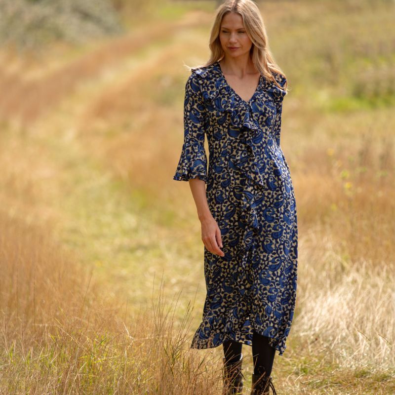 Felicity Midi Dress Navy Swirl image