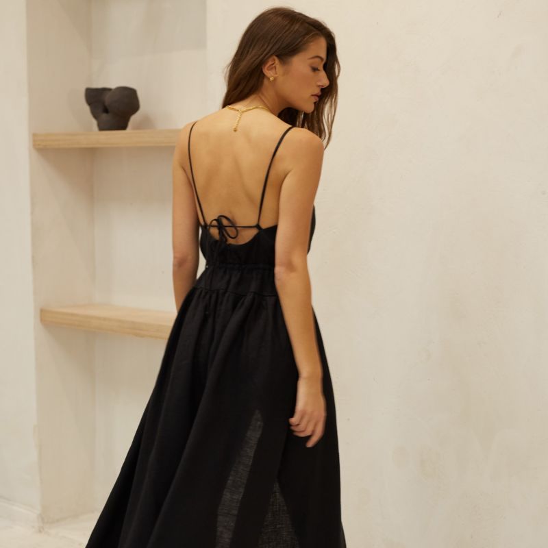 Femme Linen Dress In Black image