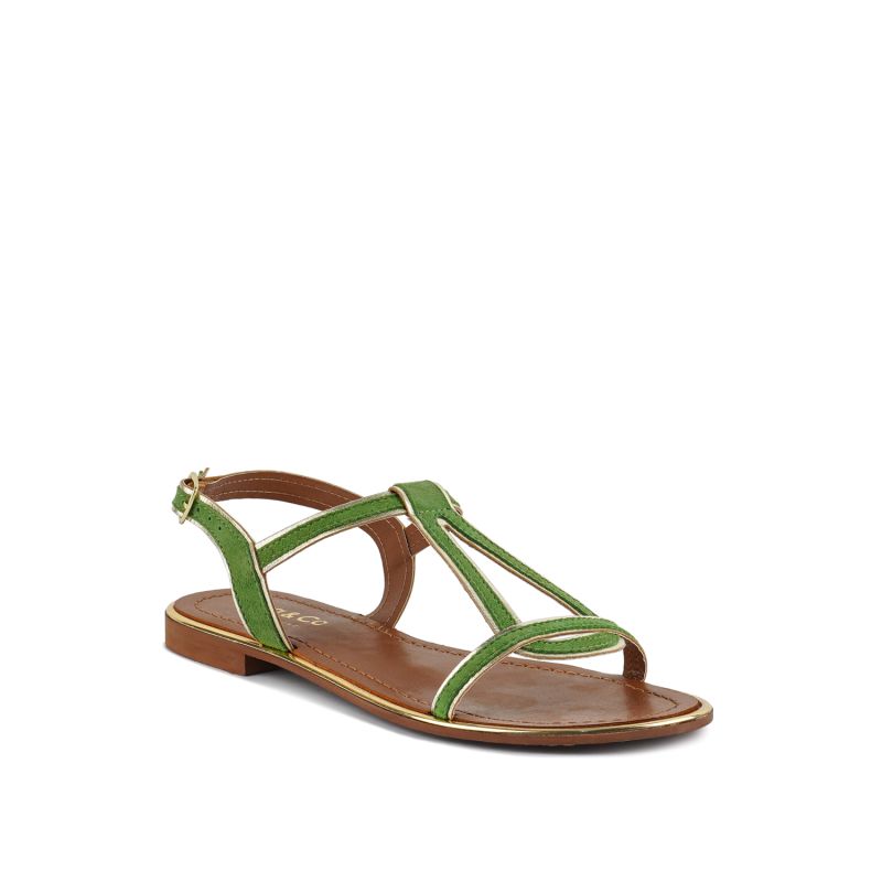 Feodora Green Flat Slip-On Sandals image