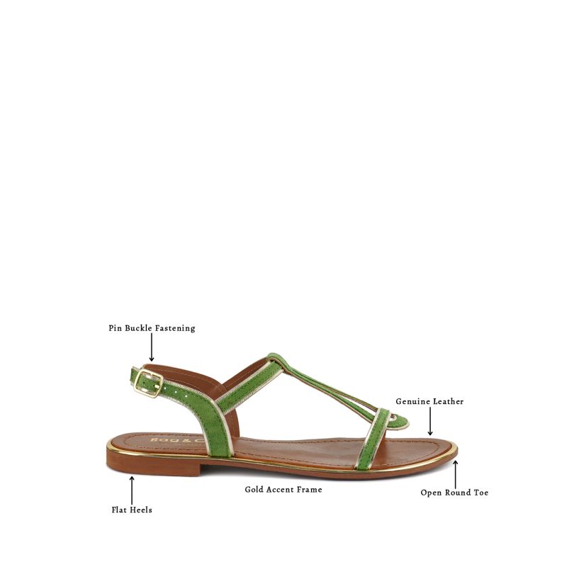 Feodora Green Flat Slip-On Sandals image