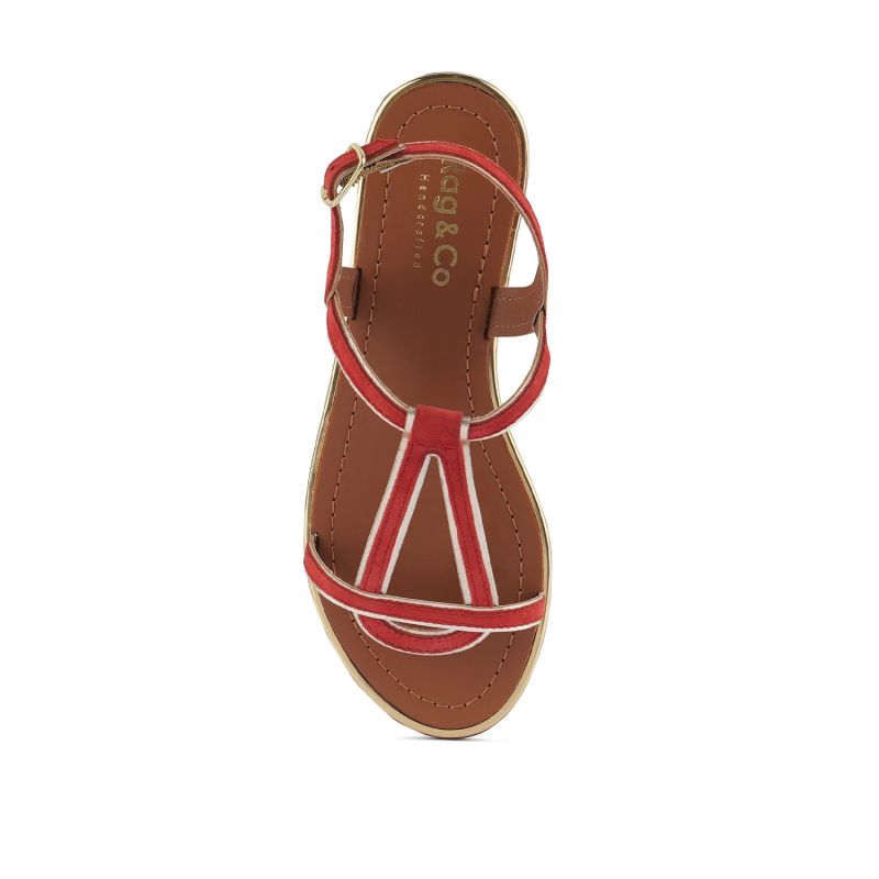 Feodora Red Flat Slip-On Sandals image