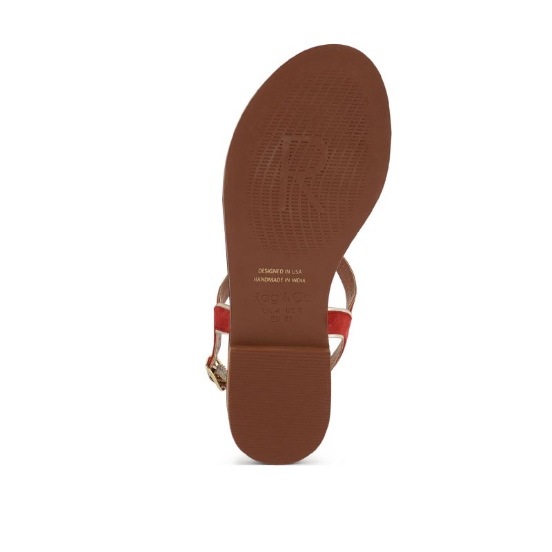 Feodora Red Flat Slip-On Sandals image