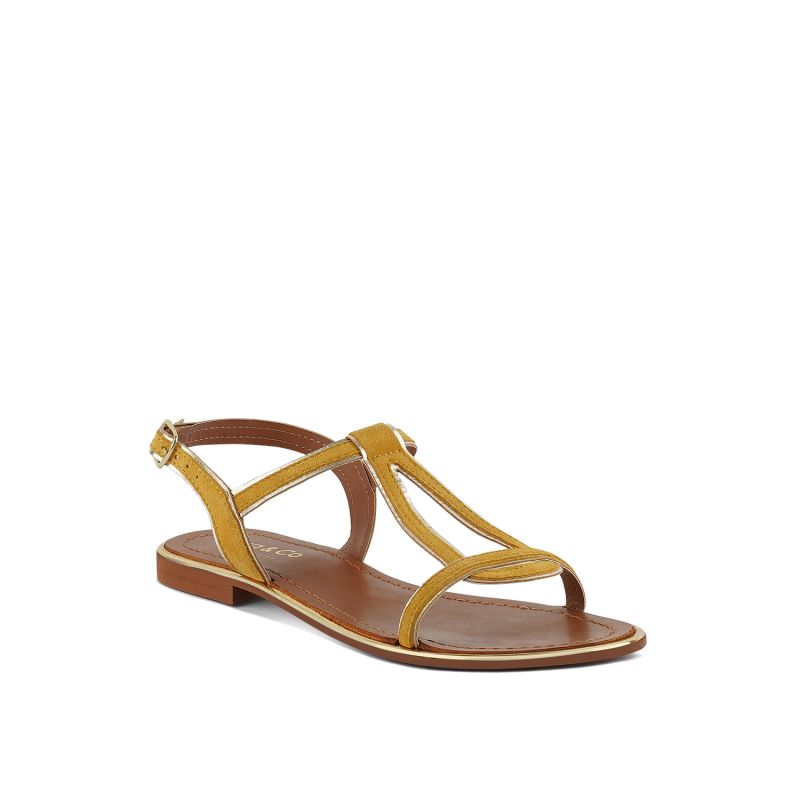 Feodora Yellow Flat Slip-On Sandals image