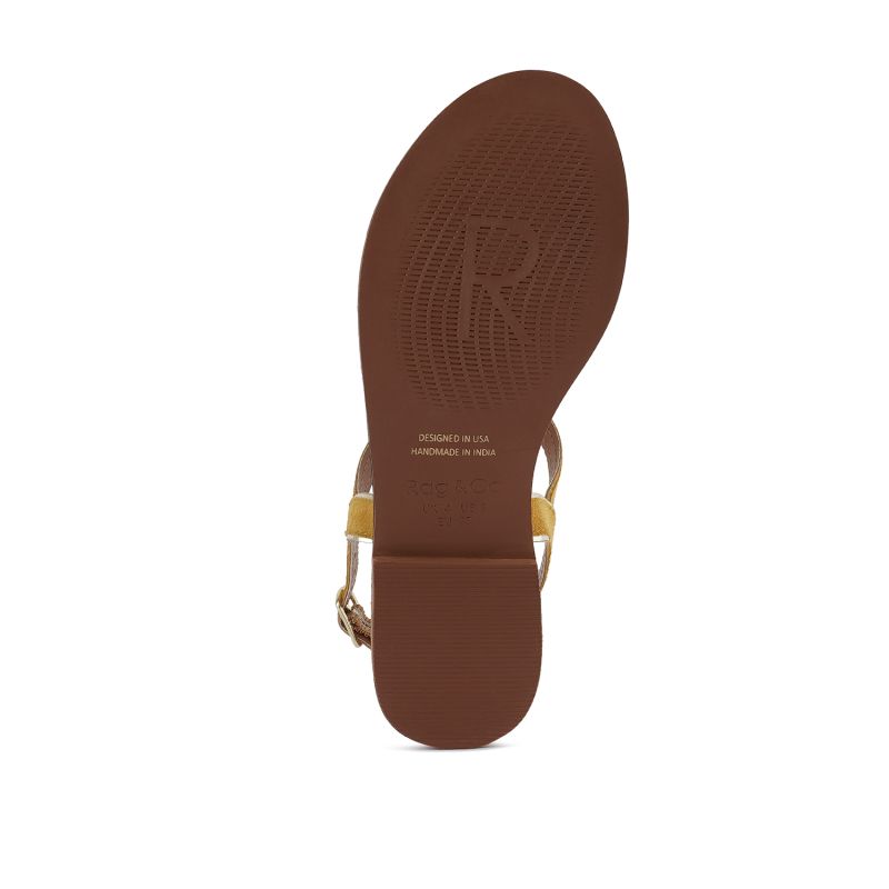 Feodora Yellow Flat Slip-On Sandals image