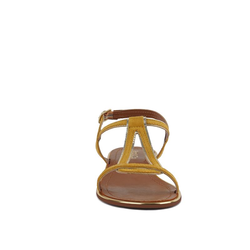 Feodora Yellow Flat Slip-On Sandals image