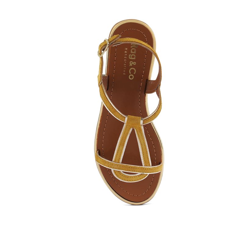 Feodora Yellow Flat Slip-On Sandals image