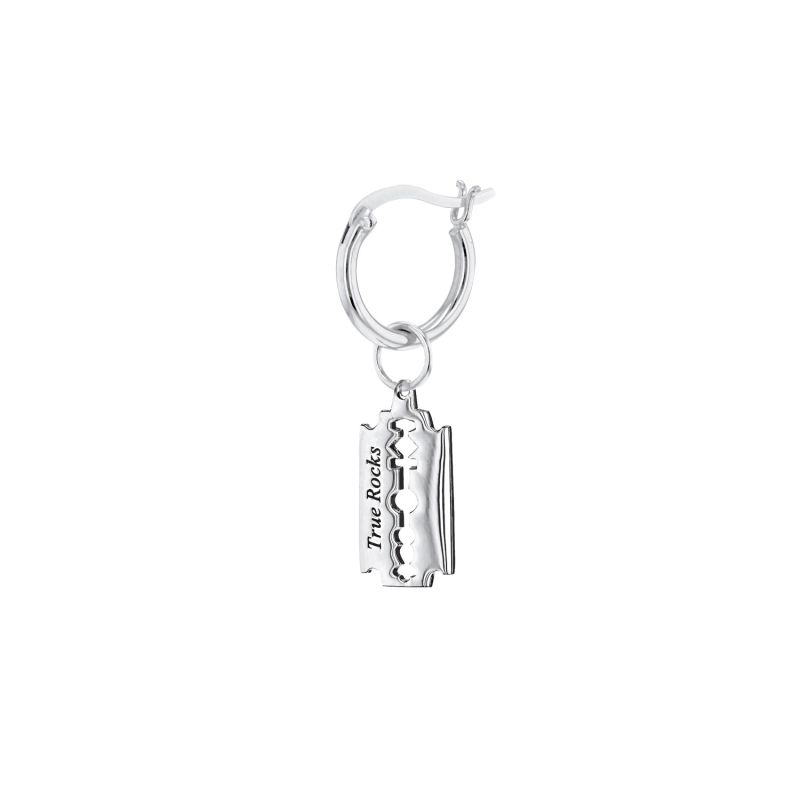 Razor Blade Pendant Sterling Silver on Bead Chain image