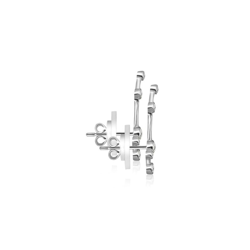 Sagittarius Zodiac Constellation Earring 18K White Gold & Diamond image