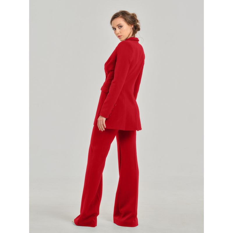 Fierce Red Flared High-Waist Trousers image