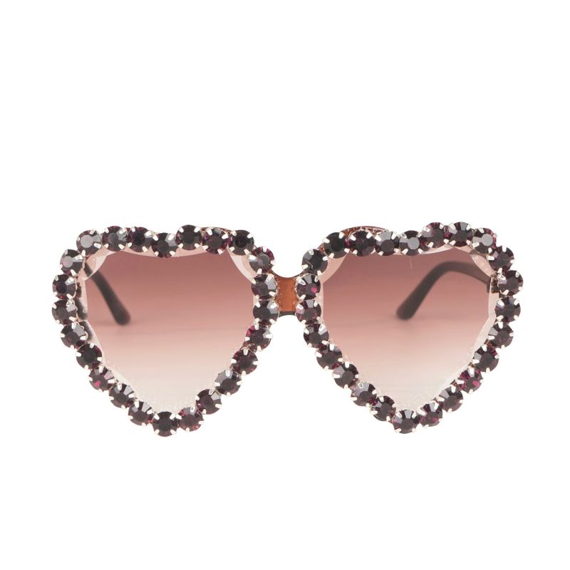 Bejeweled Heart Sunnies In Amethyst image