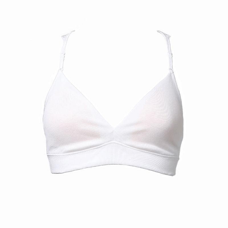 Filoscozia Cotton Bralette With Leavers Lace, White image