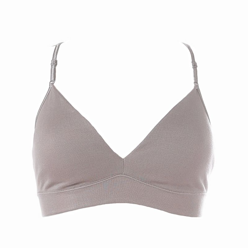 Filoscozia Cotton Bralette With Levers Lace, Ash Gray image