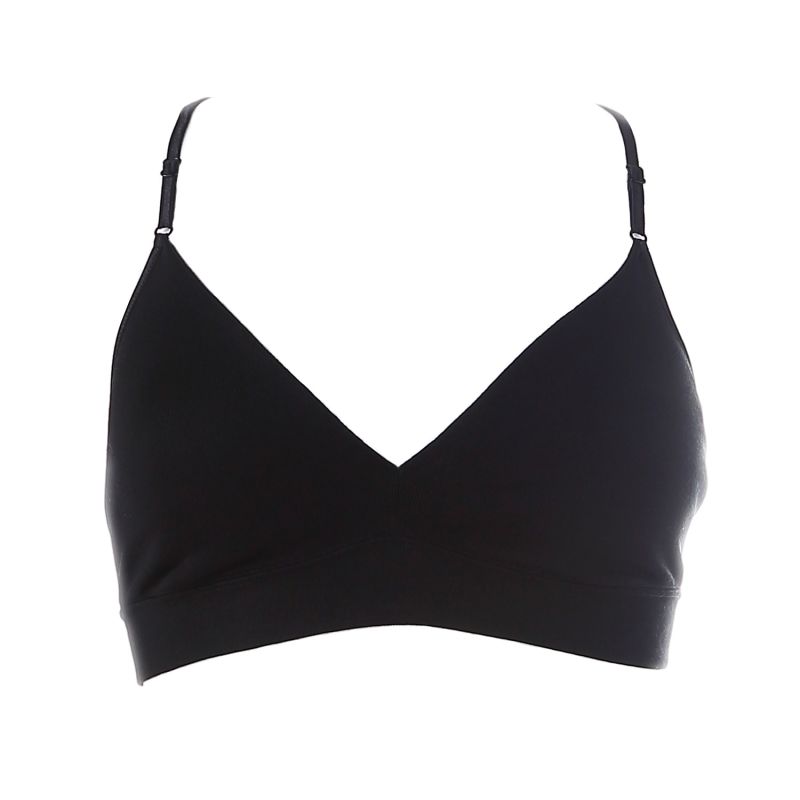 Filoscozia Cotton Bralette With Leavers Lace, Black image