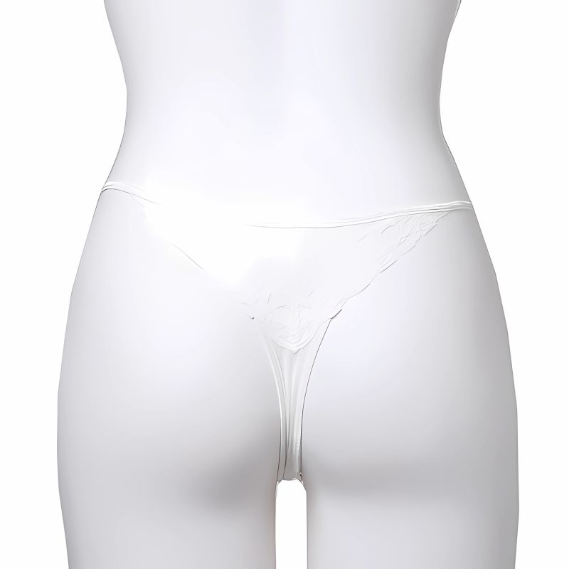 Filoscotzia Cotton Thong With Leavers Lace, White image