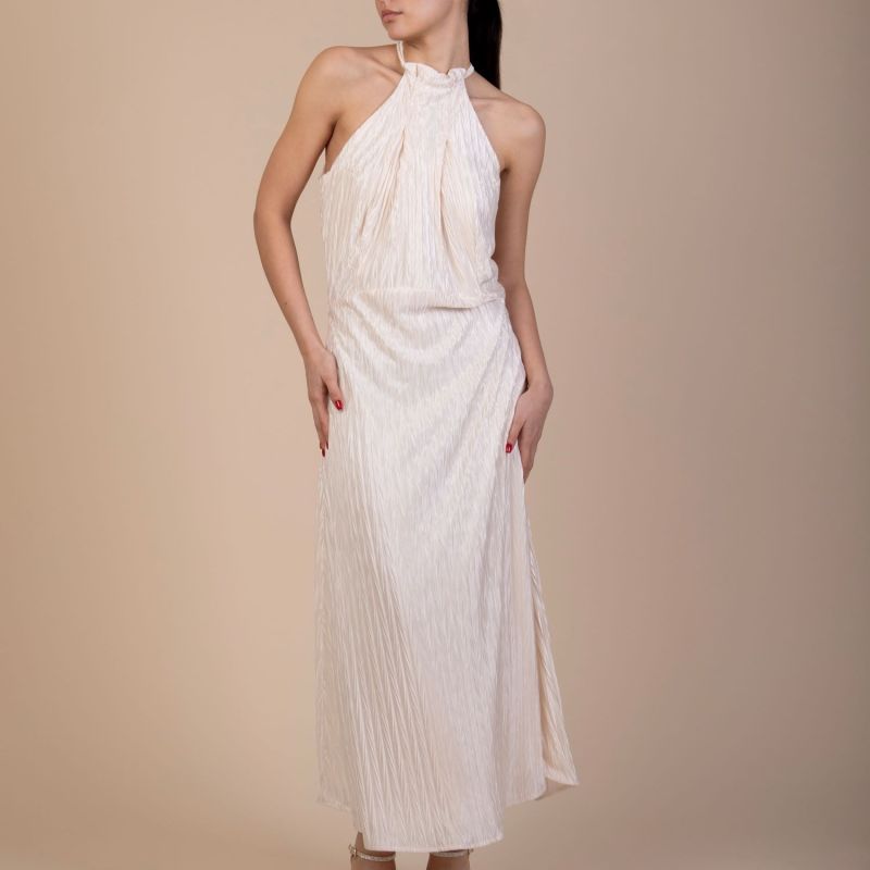 Fiona Pleated Dress In Cream image