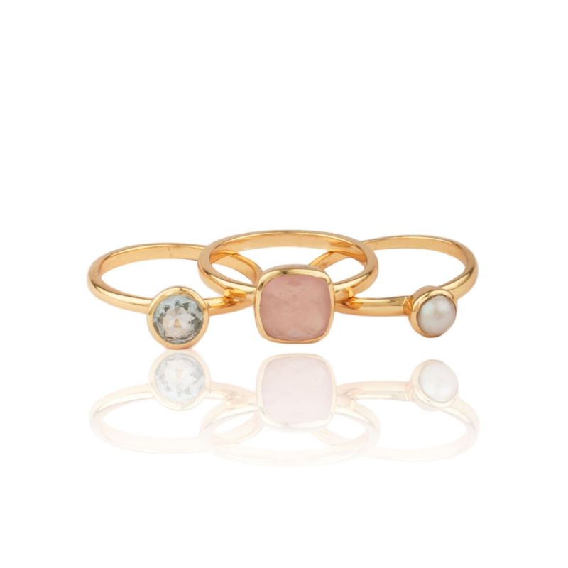 Fiore Stacking Rings With Semi-precious Stones image