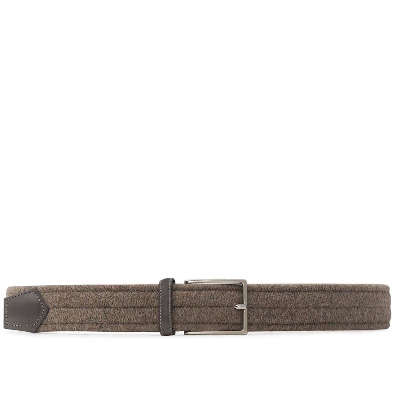 Elastic Braided Wool Belt Brown Antonio image