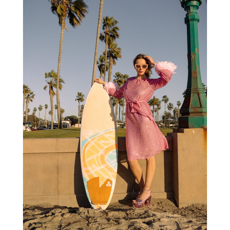 Flamingo Sequin Raglan Dress image