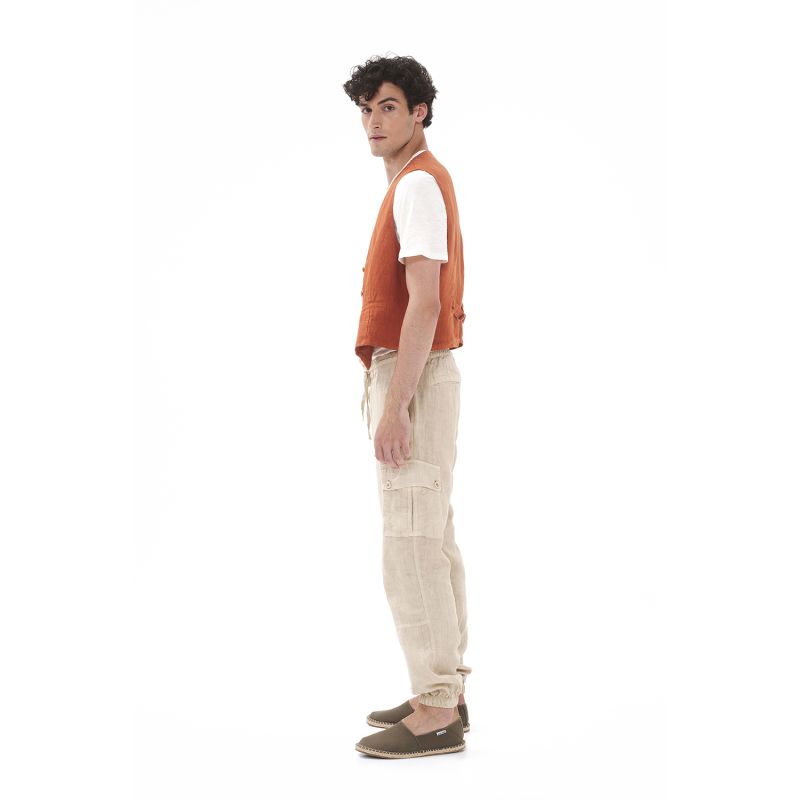 Classic Linen Vest-White image