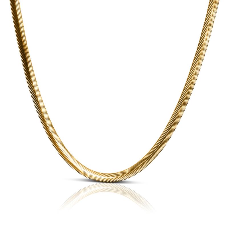 Flat Snake 10mm Necklace – Gold Vermeil image