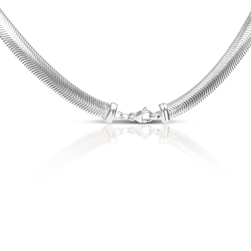Flat Snake 10mm Necklace – Silver image