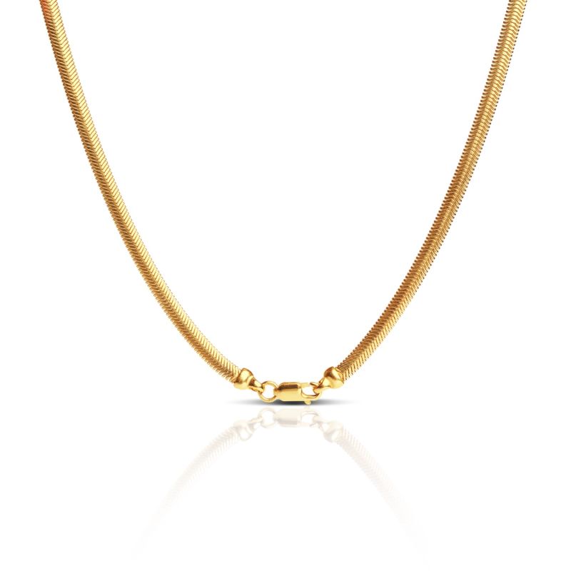 Flat Snake 4.3mm Chain Necklace – Gold Vermeil image