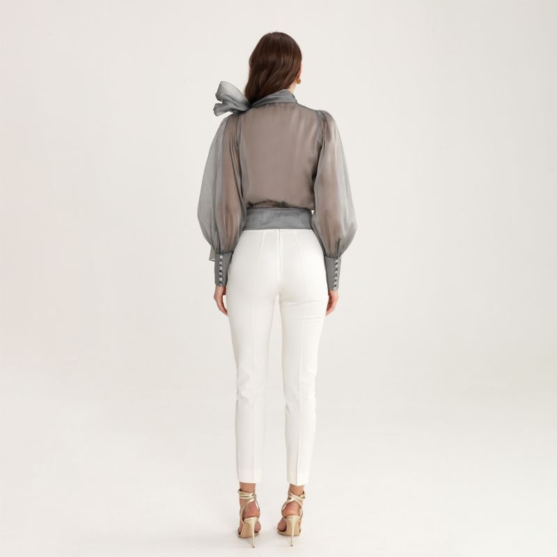 Flawless Grey Bow Blouse image