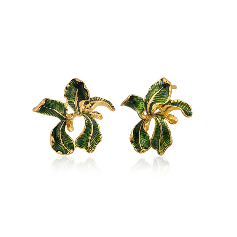 Fleur De Lis Earrings - Green image