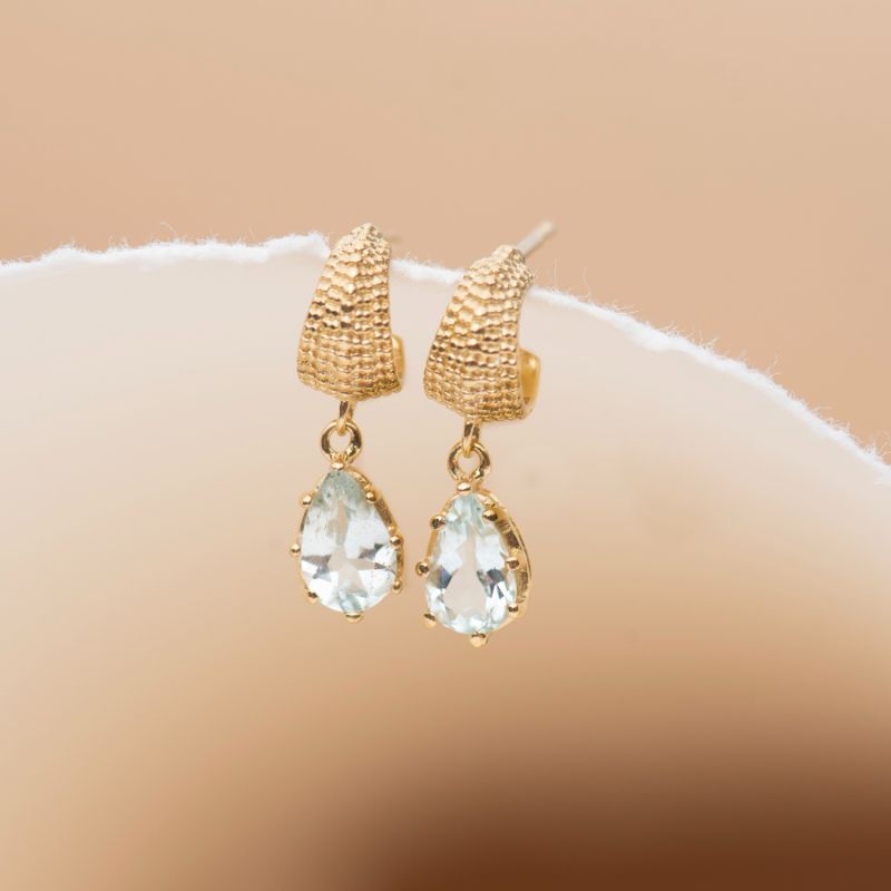 Fleur Earring Gold Aquamarine image