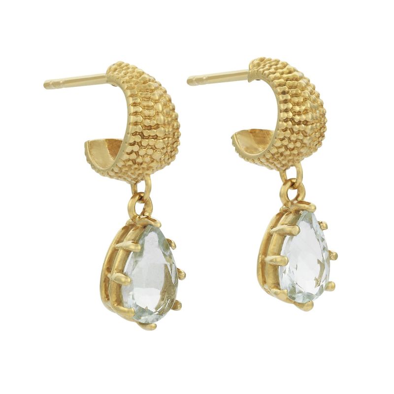 Fleur Earring Gold Aquamarine image