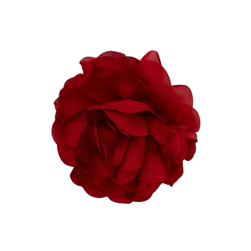 Floral-Appliqué Brooch In Red image