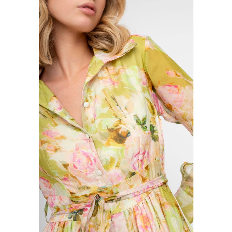 Floral Mini Dress In Limelight image