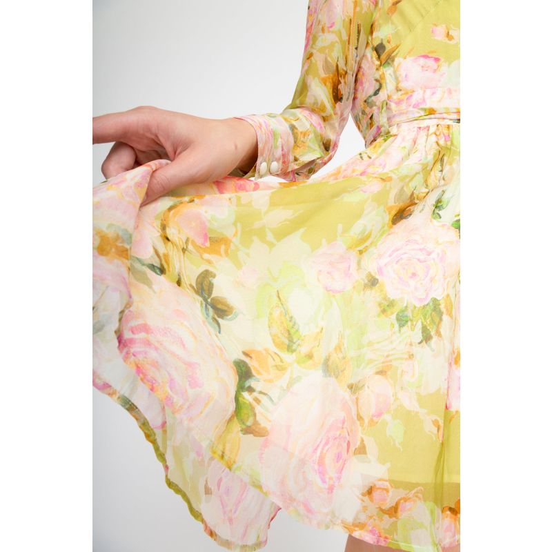 Floral Mini Dress In Limelight image