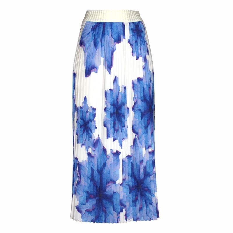 Floral-Print Elasticated-Waist Pleated Recycled Fabric Maxi Skirt image