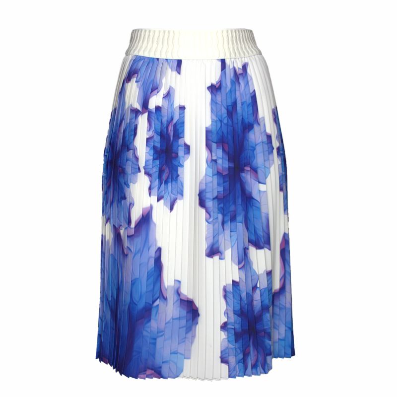 Floral-Print Elasticated-Waist Pleated Recycled Fabric Midi Skirt image