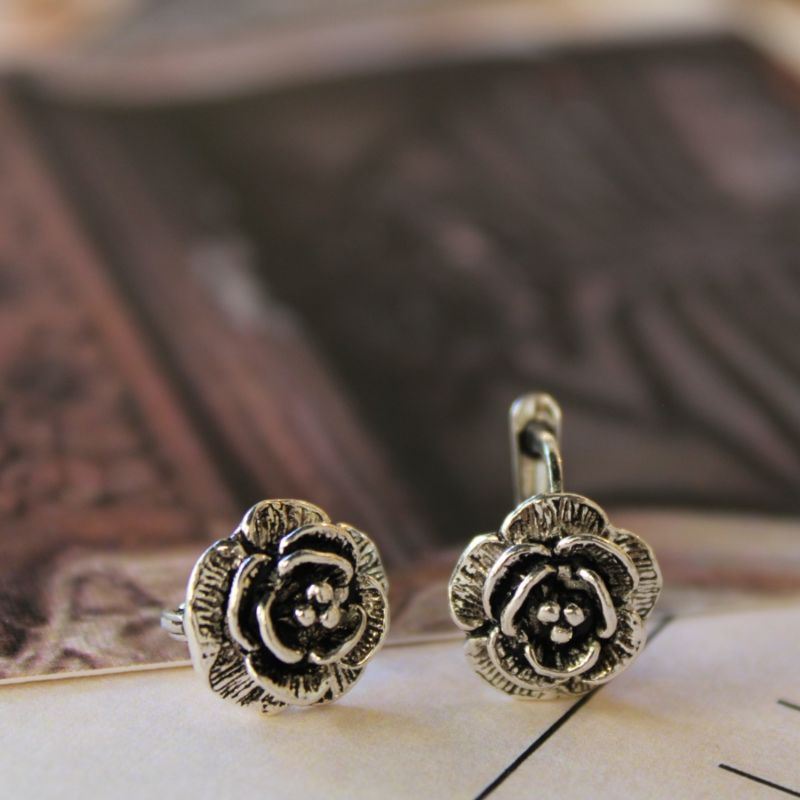 Floral Silver Earrings image