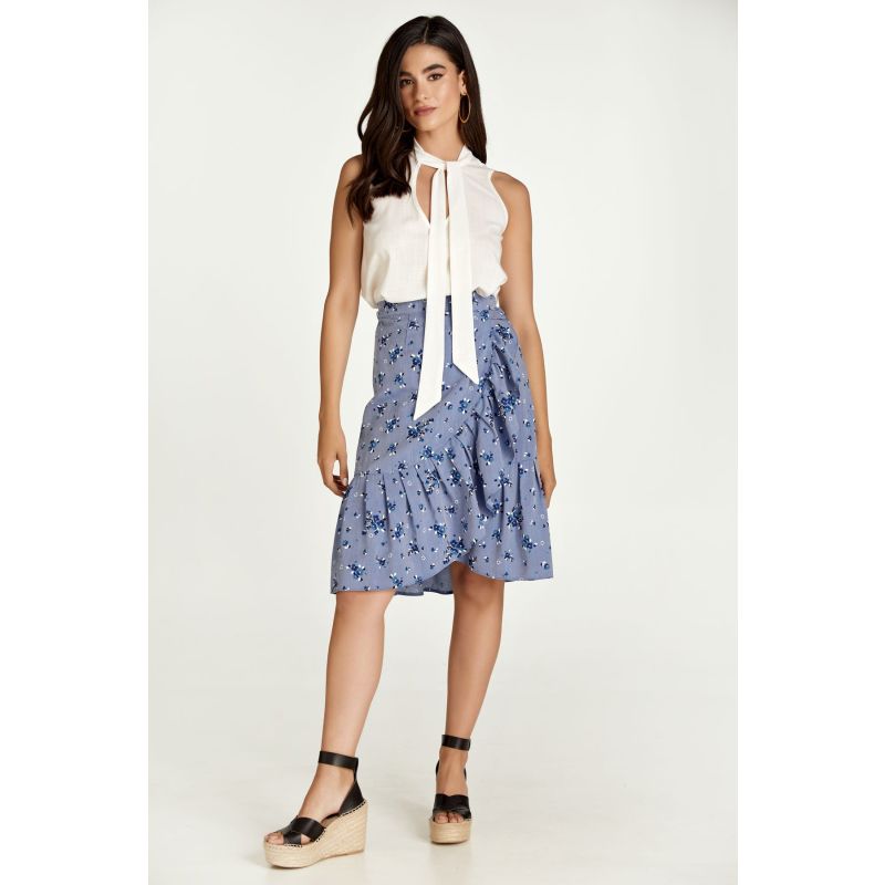Floral Wrap Ruffle Skirt image