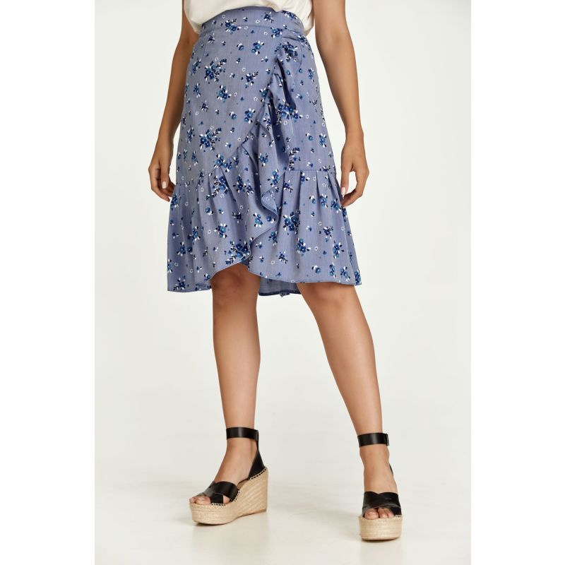 Floral Wrap Ruffle Skirt image