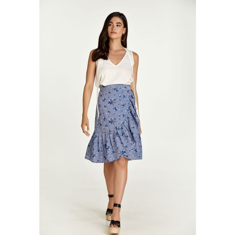 Floral Wrap Ruffle Skirt image