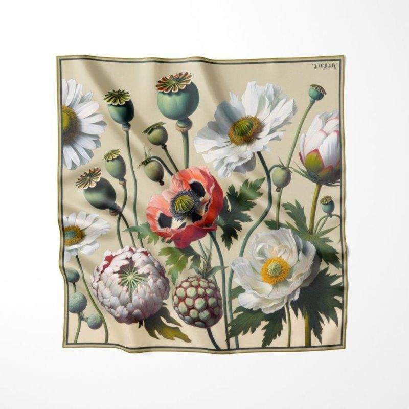 Silk Scarf Large - Rouge Fleur main image 0