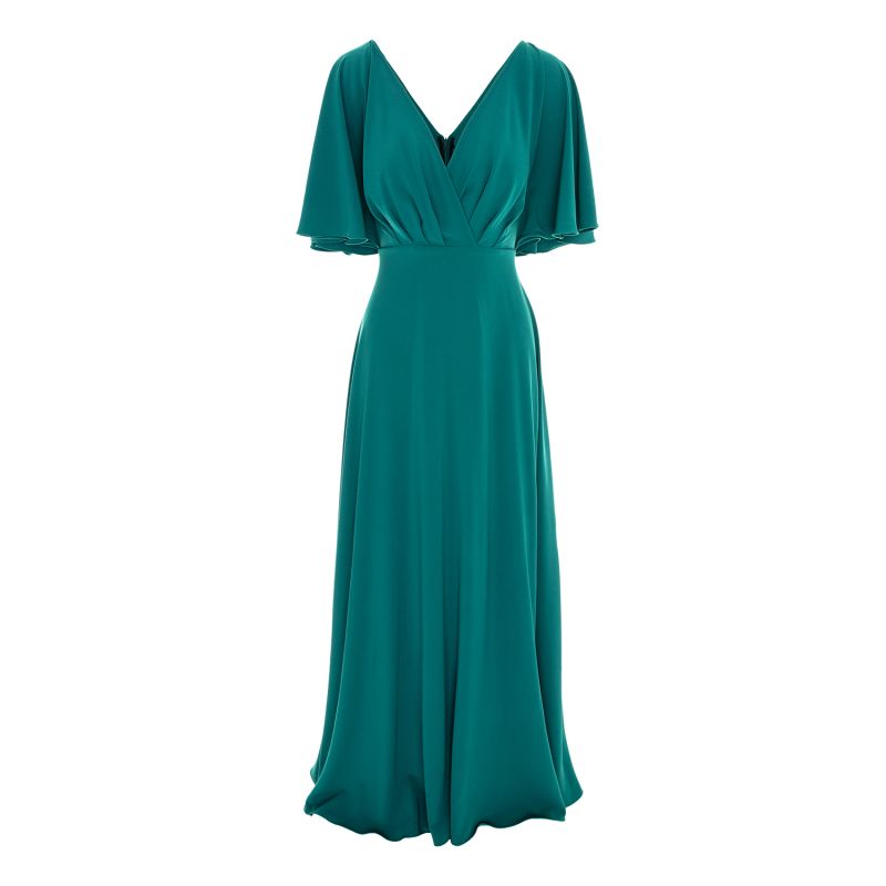 Florence Maxi Dress With Butterfly Sleeves In Green | ROSERRY | Wolf ...